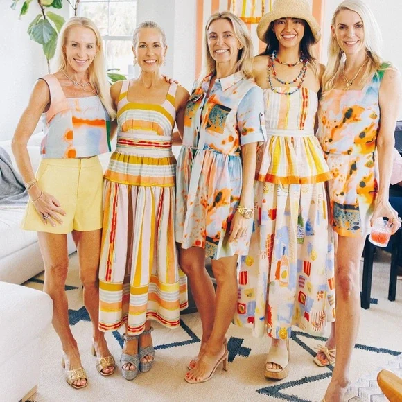 Hunter Bell Mara Abstract Stripe Midi Dress NWT Size 4 - Picture 9 of 14